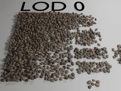 River Stone Pebbles Low-poly 3D model