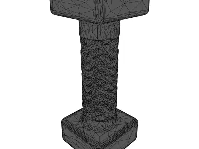 Golden Ornate Pillar Architectural Element Low-poly 3D model