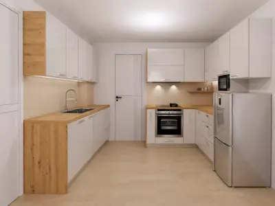 Modern Scandinavian Kitchen Interior SketchUp FBX  Low-poly 3D model