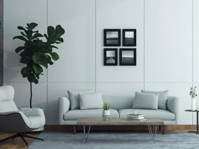 Simple Room Interior Design and Tutorial  Free 3D model