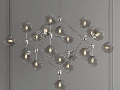HERITAGE chandelier with glass balls hanging from it 3D model