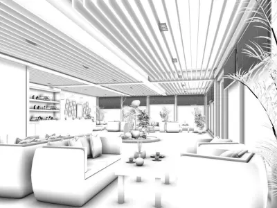 Business Restaurant - Coffee - Banquet  166 3D model