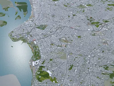 Porto Alegre Brazil 35km Low-poly 3D model