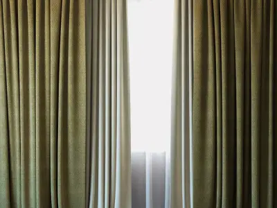 Curtains 03 Canvas curtains and tulle 3D model