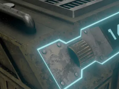 Sci-fi Chest - rigged animated - game ready Low-poly 3D model