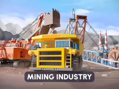 Mining Industry Low-poly 3D model