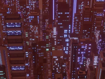 Alien Planet Sci-Fi City 13 Low-poly 3D model