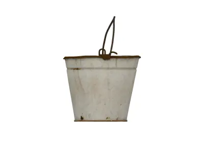 Rustic metal bucket Low-poly 3D model