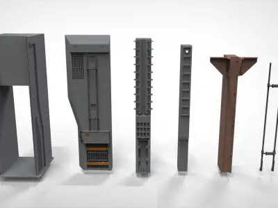 Sci-Fi architecture Elements collection 27 3D model