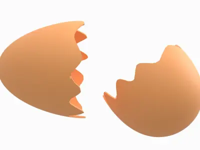 Egg Shell v1 002 Low-poly 3D model
