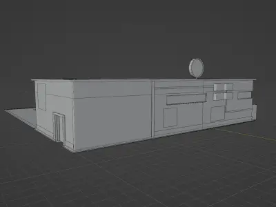 Low Poly PBR Market Building  Game Ready 3D Asset Low-poly 3D model