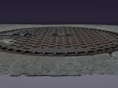 Cover manhole high-poly 3D model