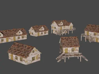 Old House Pack Exterior Low-poly 3D model