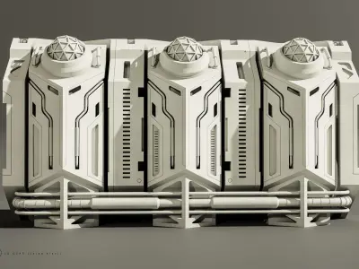 Sci-fi architecture panels Vol 01 3D model