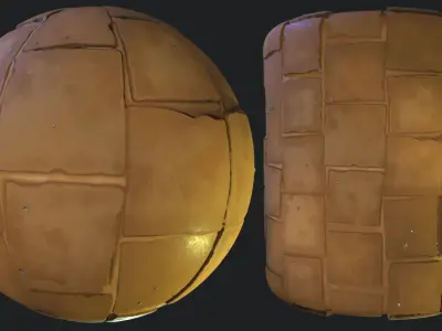 Stylized Desert Tiles Material 07 - Substance 3D Designer Texture