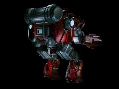 Scifi Robot Low-poly 3D model
