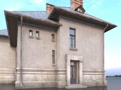 Neoromanian architecture - Cotescu House 1942  3D model