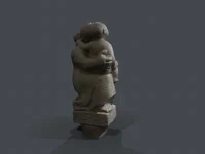 Statue photogrammetry 3D scan Low-poly 3D model