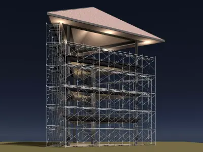 Pavilion in construction scene 26i07 3D model