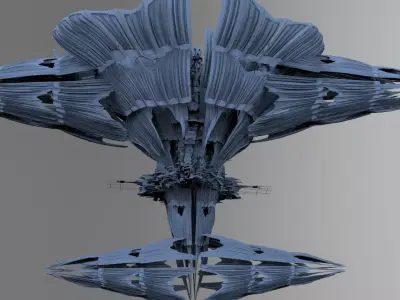 Aster Flower array 4 Low-poly 3D model