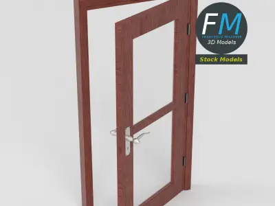 Double glass door 3D model