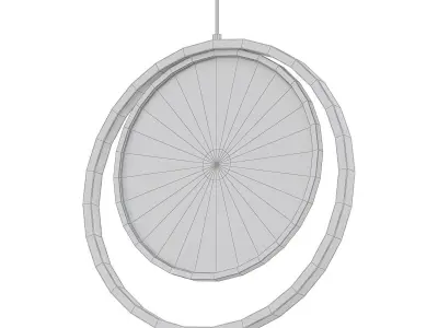BROOKLYN three gold and circles hanging from string 3D model