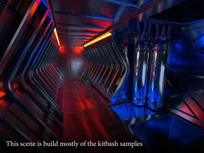 100 Sci-fi Kitbash Pack Interior Building  Spaceship Laboratory Low-poly 3D model