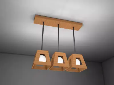 Wooden Chandelier 3D model order