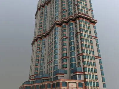 Moscow House Building38 Low-poly 3D model