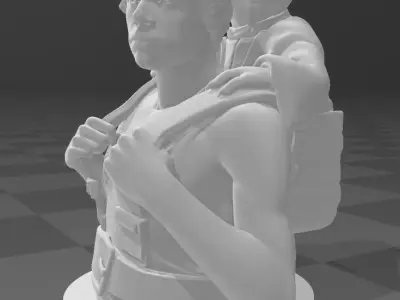 Star Wars Luke and Yoda Dagobah Training  3D print model