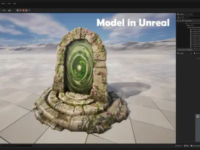 Teleport Portal in the Forest For Unreal and Unity Low-poly 3D model