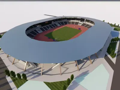 Football Stadium-American football 3D model