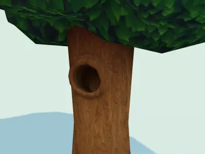 Cartoon Tree With Hollow 3D Model Low-poly 3D model