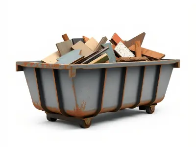 Rustic Dumpster and Debris Model Pack Low-poly 3D model