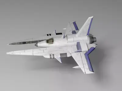 SciFi single-seater spaceship Low-poly 3D model