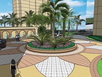 landscape for buildings  Low-poly 3D model