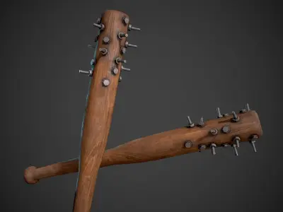 Spiked Baseball Bat Weapon  Low-poly 3D model
