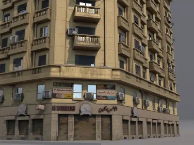 Building with balconies and windows 3D model