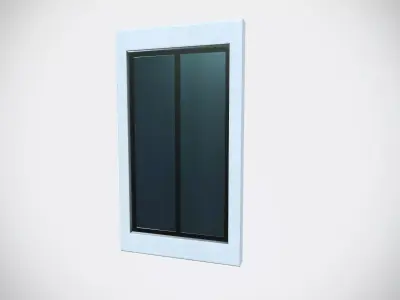 Glass Window Frame Low-poly 3D model
