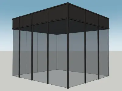 glass conservatory pavilion 3D model