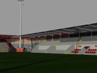Broadhurst Park Stadium FC United Low-poly 3D model
