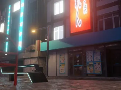 Cyberpunk Street Theme 3D model