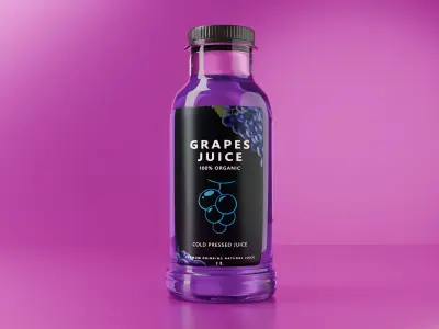 JUICE Bottle 3D Model Strawberry Grape and Orange Free Mockup Free 3D model