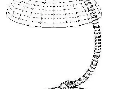 black gloss table lamp Low-poly 3D model