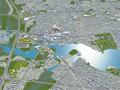 Toms River New Jersey USA 60km Low-poly 3D model