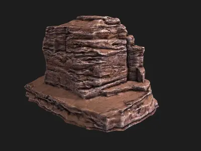 Desert Rock Mountain Low-poly 3D model