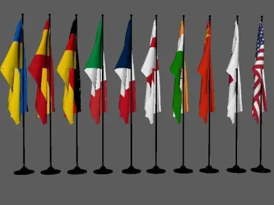 Country Flag 3D Model Collection 3D model