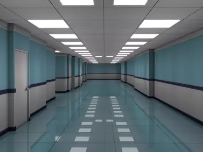 Apartment Hallway  Low-poly 3D model