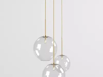 chandelier glass sphere pendant light 3D model