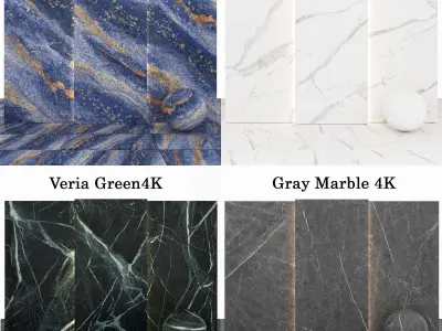 Marble 63 - Calacatta-veria green-Blue Night-Gray Texture